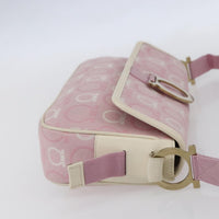 Salvatore Ferragamo Gancini Shoulder Bag Canvas Pink Canvas Shoulder Bag Bag (Authentic Pre-Loved)