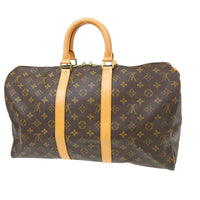 Louis Vuitton Keepall Bag Monogram Canvas Brown Canvas Travel Bag Bag (Authentic Pre-Loved)