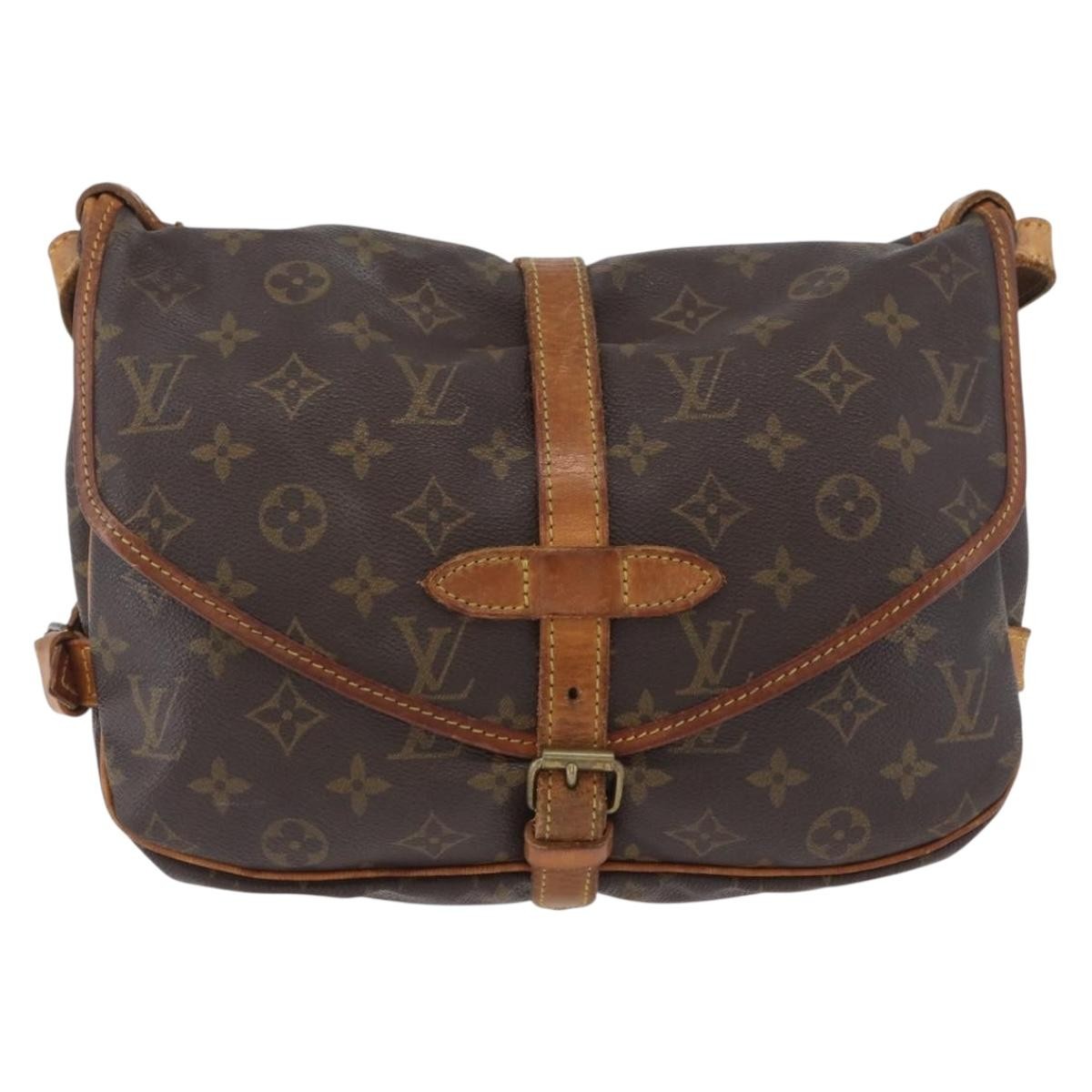 Louis Vuitton Saumur Handbag Monogram Canvas Brown Canvas Shoulder Bag Bag (Pre-Loved)