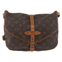 Louis Vuitton Saumur Handbag Monogram Canvas Brown Canvas Shoulder Bag Bag (Pre-Loved)