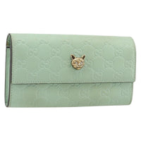 Gucci Guccissima Wallet Motif Gg Green Leather Wallets Accessory (Pre-Loved)