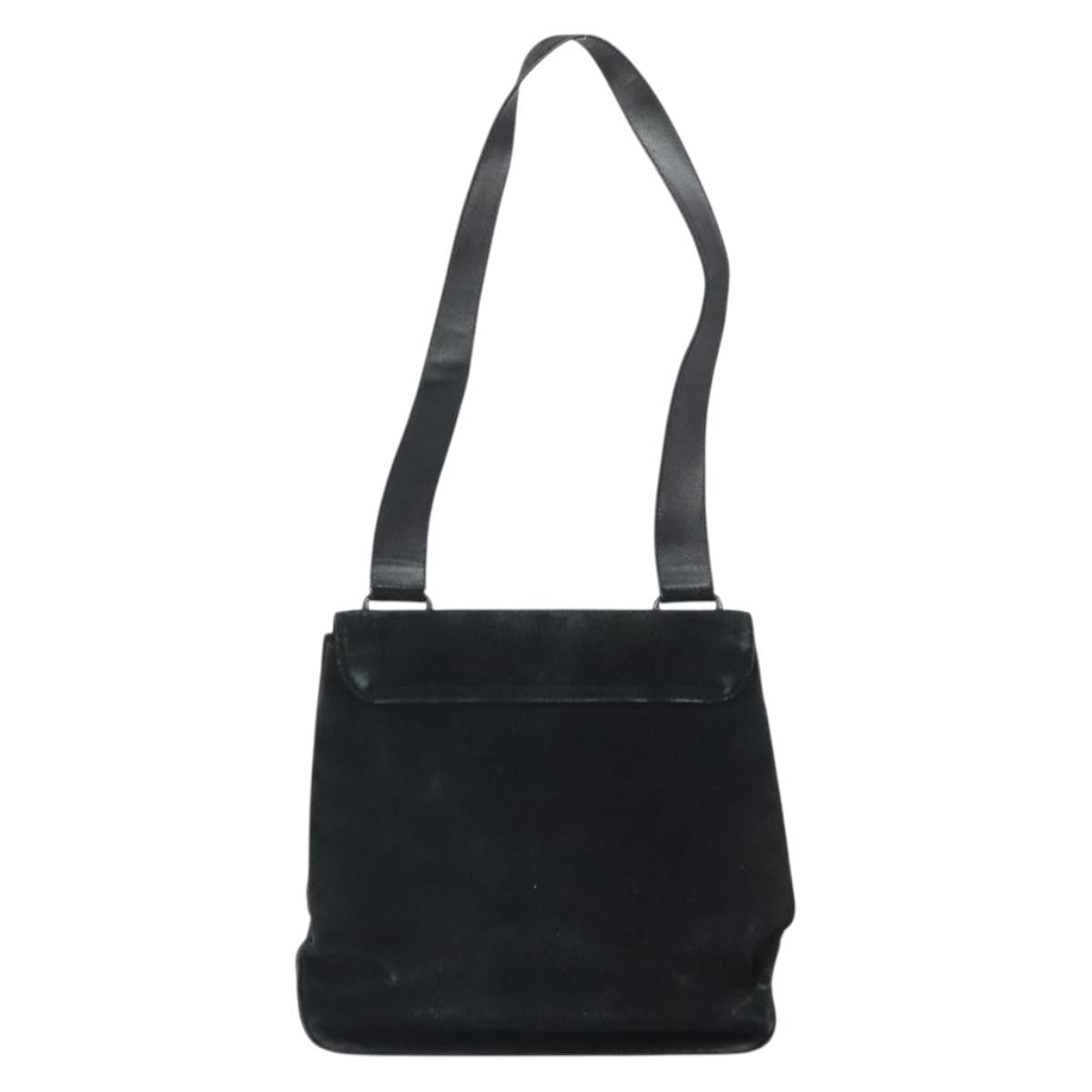 Salvatore Ferragamo Vala Shoulder Bag Suede Black Suede Shoulder Bag Bag (Authentic Pre-Loved)