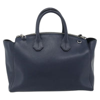 Bally Vintage Handbag Leather Navy Leather Handbag (Pre-Loved)