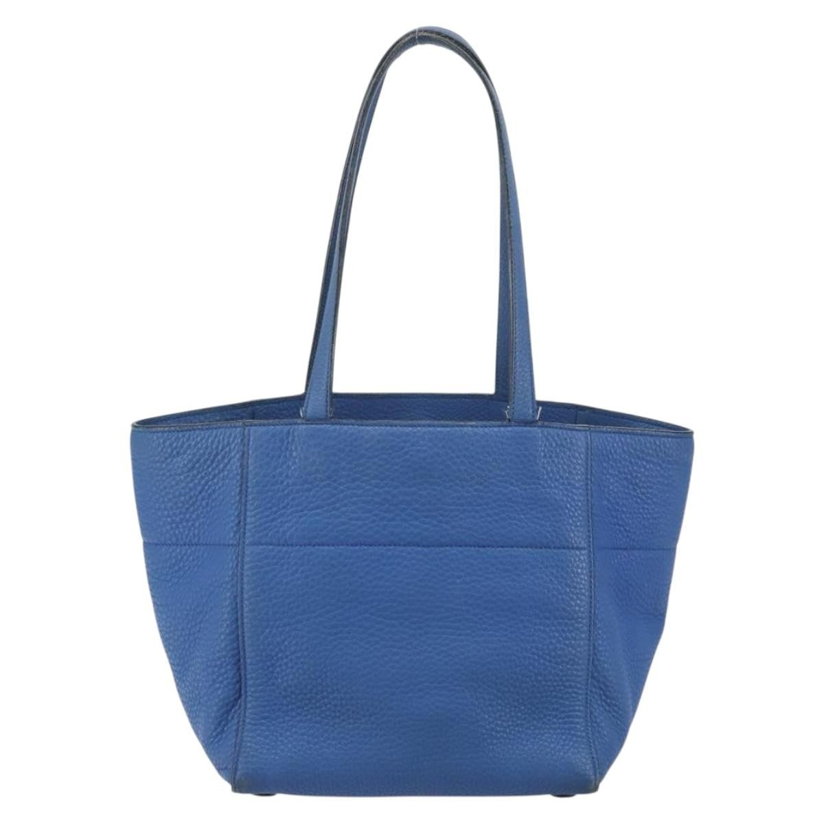 Prada Tote Vitello Daino Vitello Daino Blue Leather Tote Bag Bag (Pre-Loved)
