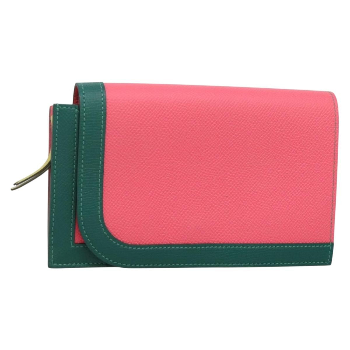 Hermes Camail Wallet Epsom Pink Leather Wallets Accessory (Authentic Pre-Loved)