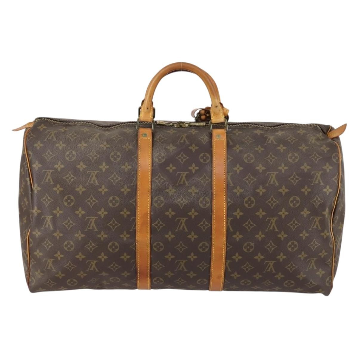 Louis Vuitton Keepall Bag Monogram Canvas Brown Canvas Travel Bag Bag (Authentic Pre-Loved)
