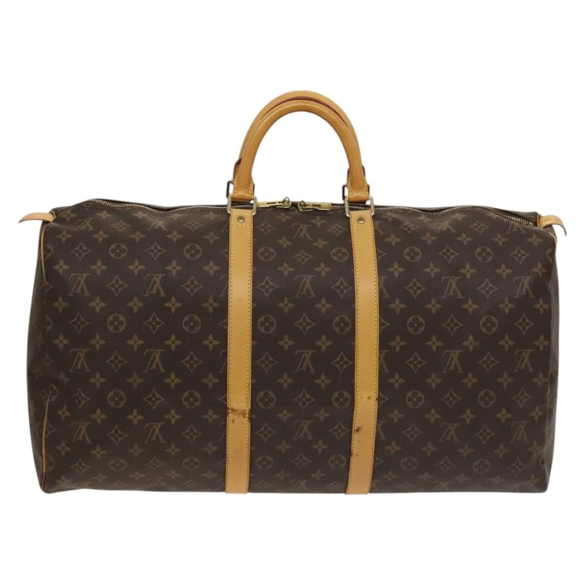 Louis Vuitton Keepall Bag Monogram Canvas Brown Canvas Travel Bag Bag (Authentic Pre-Loved)
