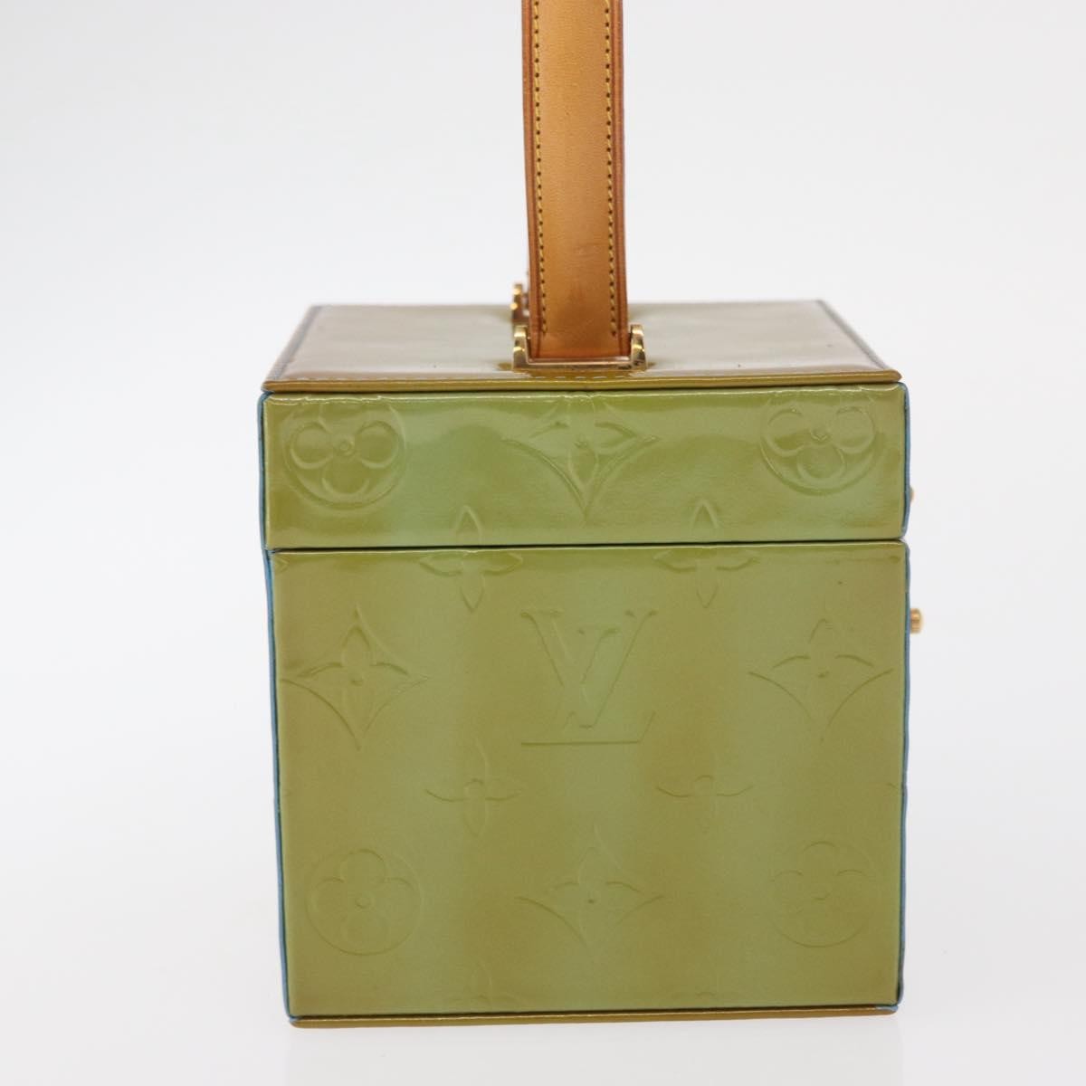 Louis Vuitton Bleecker Box Bag Monogram Vernis Green Patent_Leather Clutche & Pouche Bag (Authentic Pre-Loved)