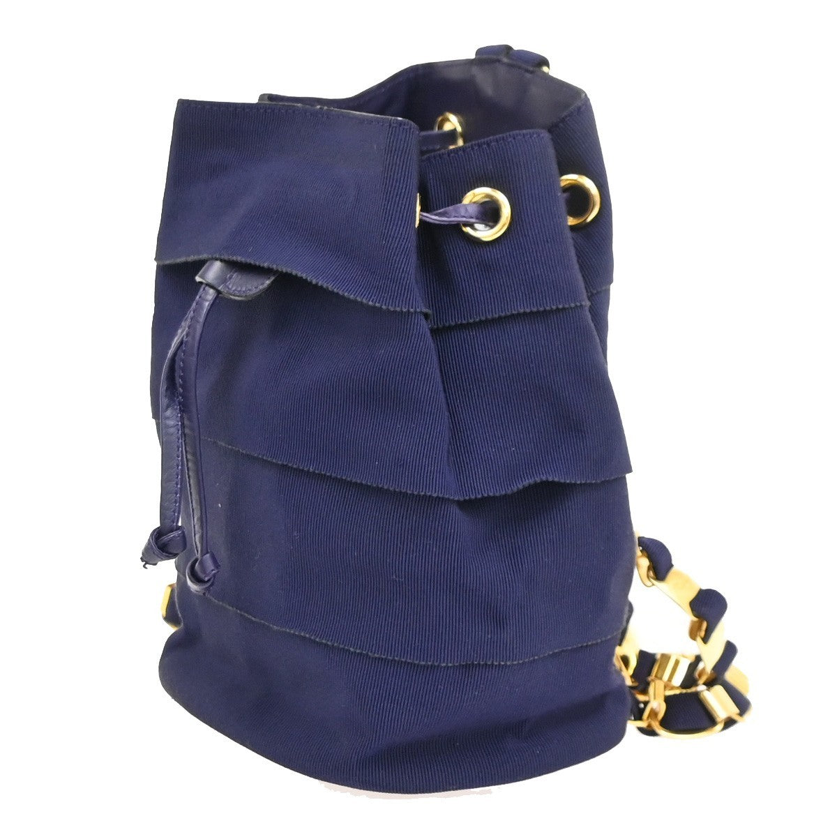 Salvatore Ferragamo Vara Chain Backpack Canvas Purple Canvas Backpack Bag (Authentic Pre-Loved)