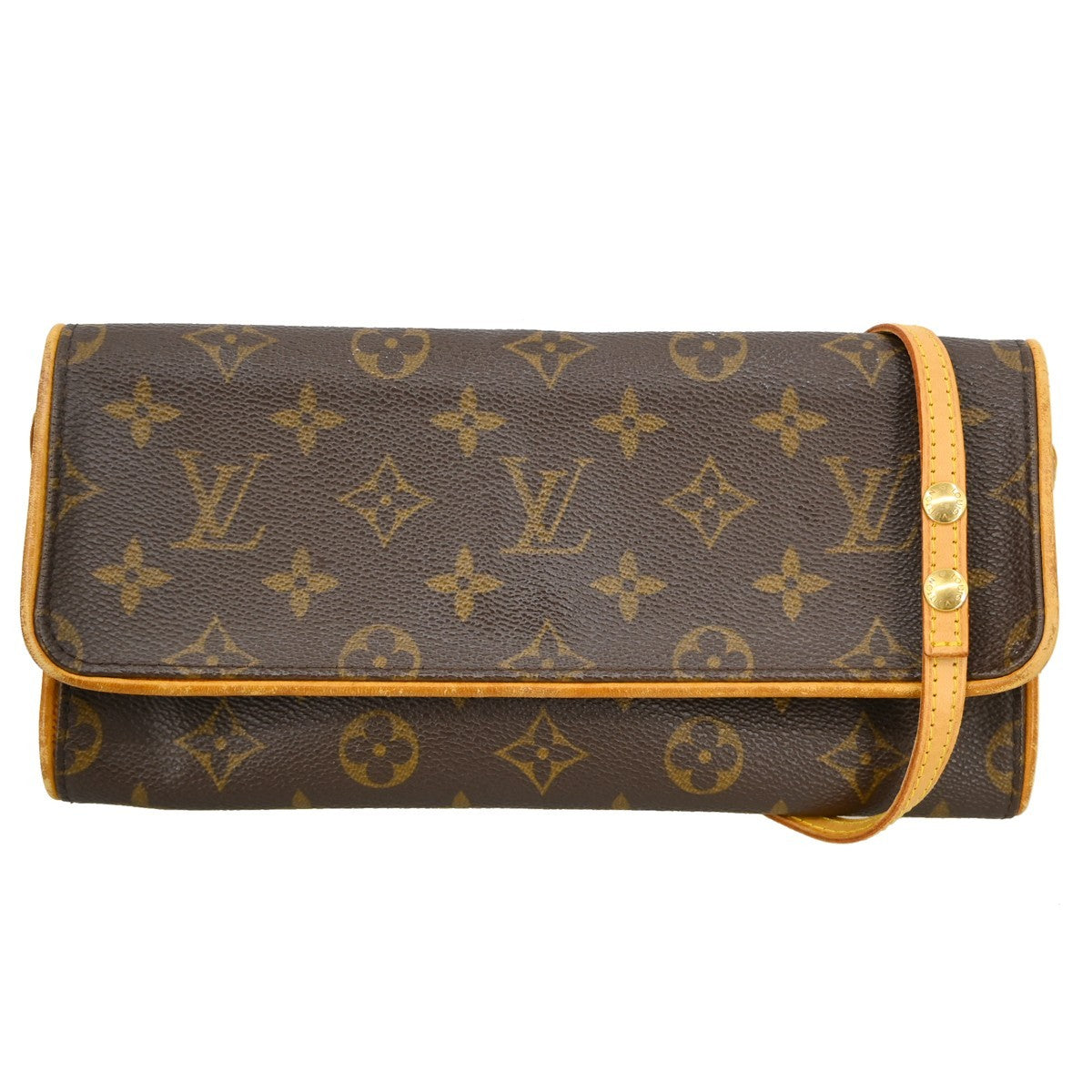 Louis Vuitton Twin Handbag Monogram Canvas Brown Canvas Clutche & Pouche Bag (Authentic Pre-Loved)