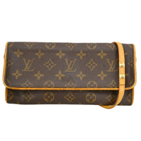Louis Vuitton Twin Handbag Monogram Canvas Brown Canvas Clutche & Pouche Bag (Authentic Pre-Loved)