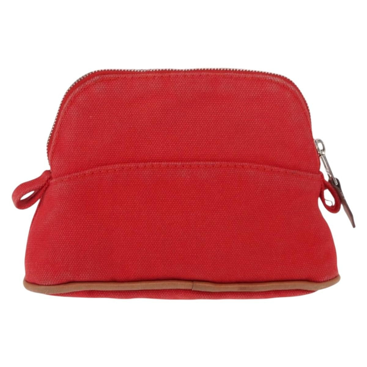 Hermes Bolide Travel Pouch Canvas Red Canvas Clutche & Pouche Bag (Authentic Pre-Loved)