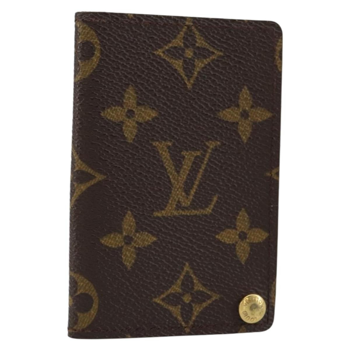 Louis Vuitton Porte Cartes Pression Card Case Monogram Canvas Brown Canvas Card Holders Accessory (Pre-Loved)
