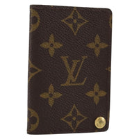 Louis Vuitton Porte Cartes Pression Card Case Monogram Canvas Brown Canvas Card Holders Accessory (Pre-Loved)
