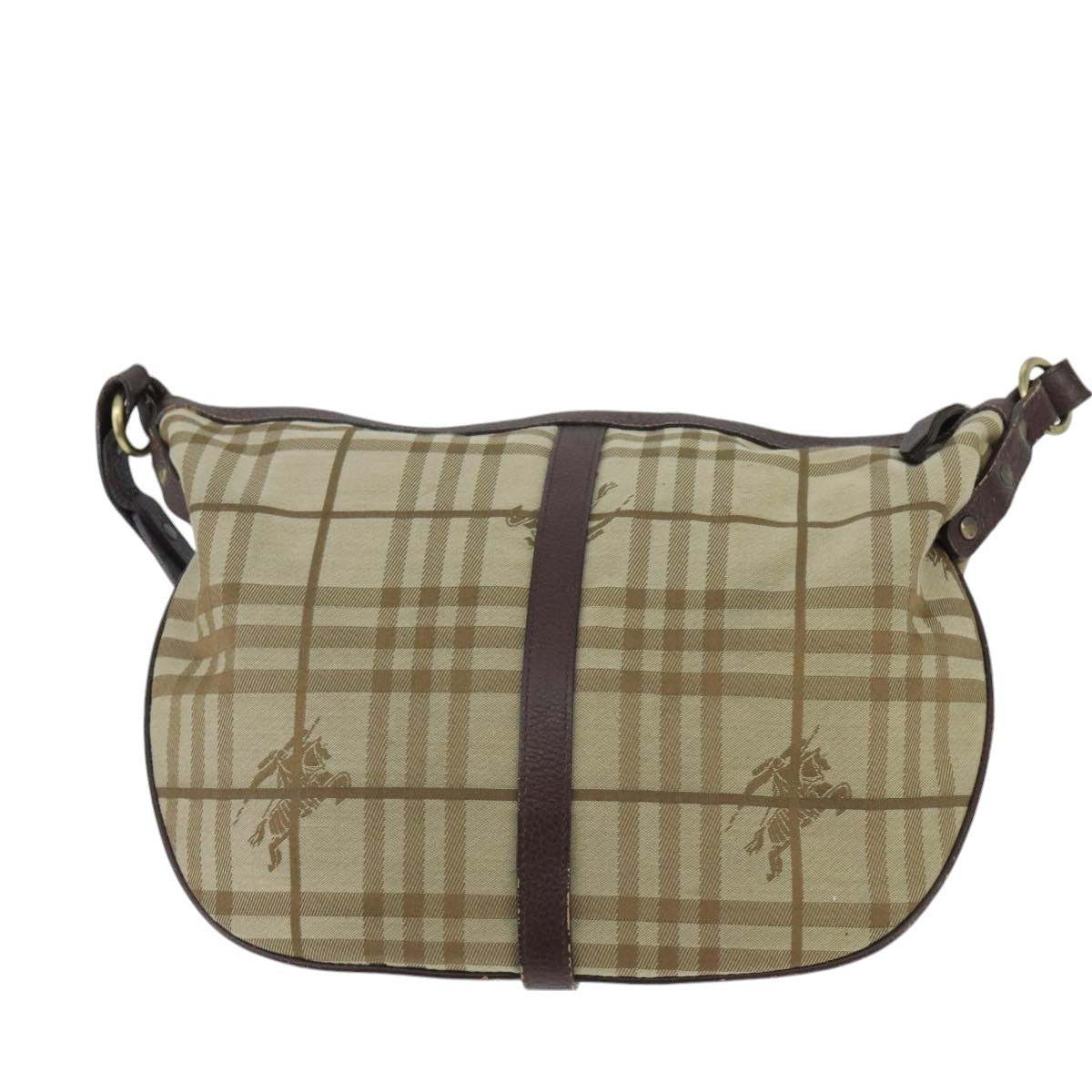 Burberry Nova Check Shoulder Bag Canvas And Leather Beige Canvas Shoulder Bag Bag (Authentic Pre-Loved)