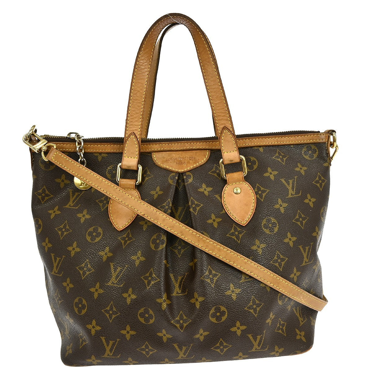 Louis Vuitton Palermo Handbag Monogram Canvas Brown Canvas Tote Bag Bag (Pre-Loved)