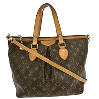 Louis Vuitton Palermo Handbag Monogram Canvas Brown Canvas Tote Bag Bag (Pre-Loved)