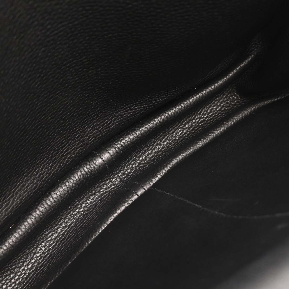 Hermes Halzan Bag Clemence Black Leather Tote Bag Bag (Authentic Pre-Loved)