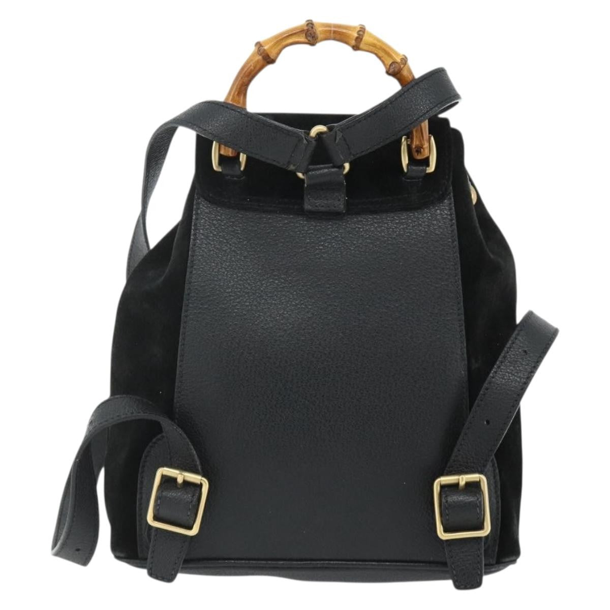 Gucci Gucci Bamboo Backpack Daim Black Suede Backpack Bag (Authentic Pre-Loved)