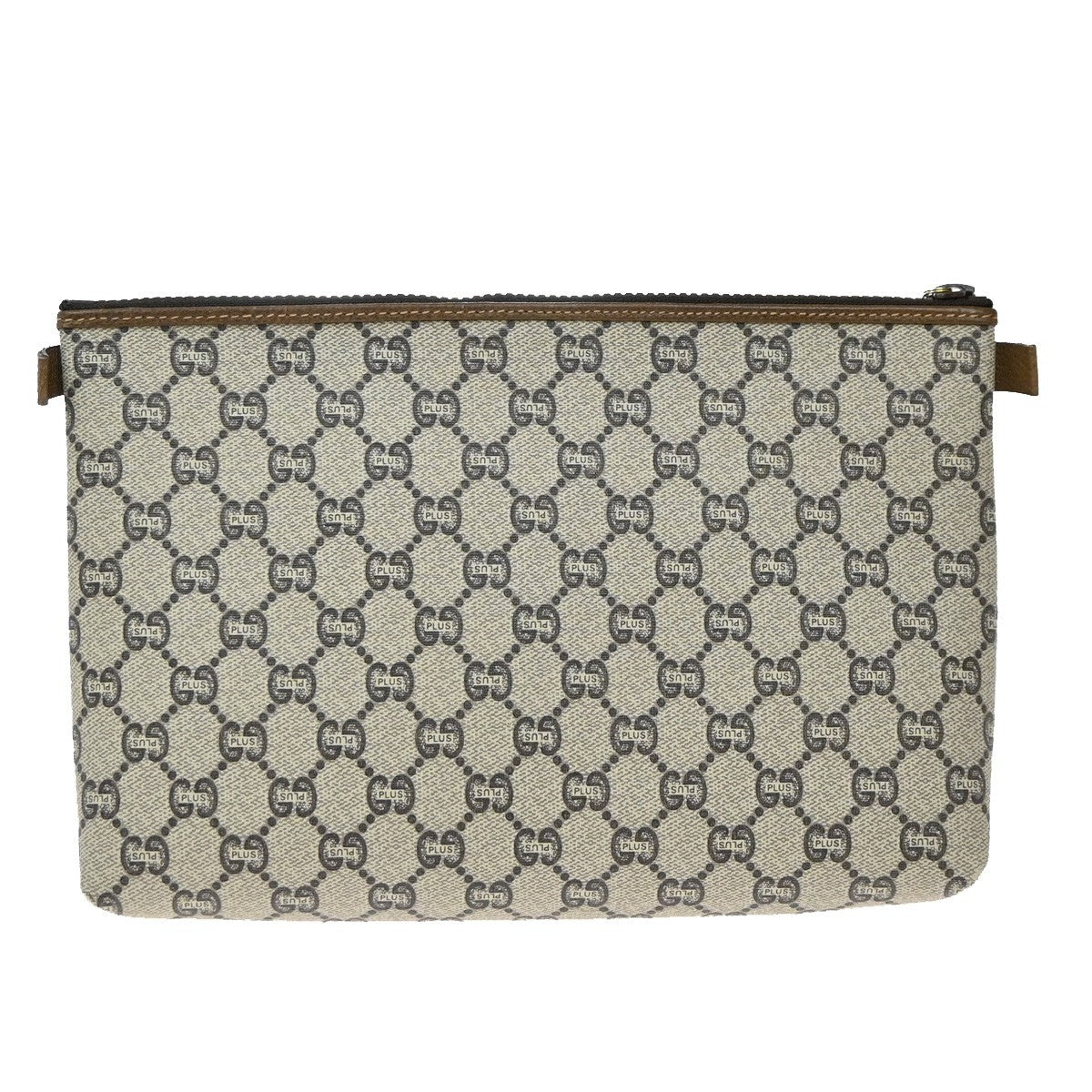 Gucci Gg Plus Supreme Pouch Canvas Brown Pvc Clutche & Pouche Bag (Authentic Pre-Loved)