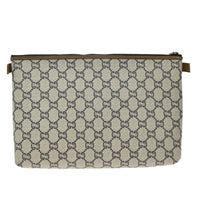 Gucci Gg Plus Supreme Pouch Canvas Brown Pvc Clutche & Pouche Bag (Authentic Pre-Loved)