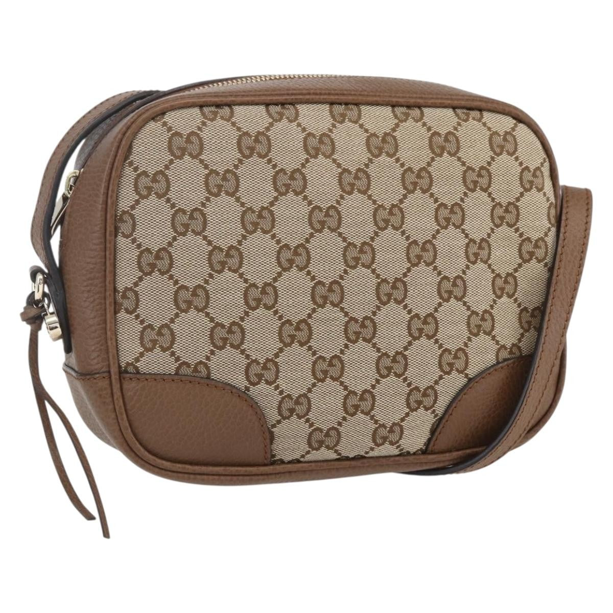 Gucci Bree Disco Crossbody Bag Gg Canvas With Leather Beige Canvas Crossbody Bag Bag (Authentic Pre-Loved)