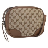 Gucci Bree Disco Crossbody Bag Gg Canvas With Leather Beige Canvas Crossbody Bag Bag (Authentic Pre-Loved)