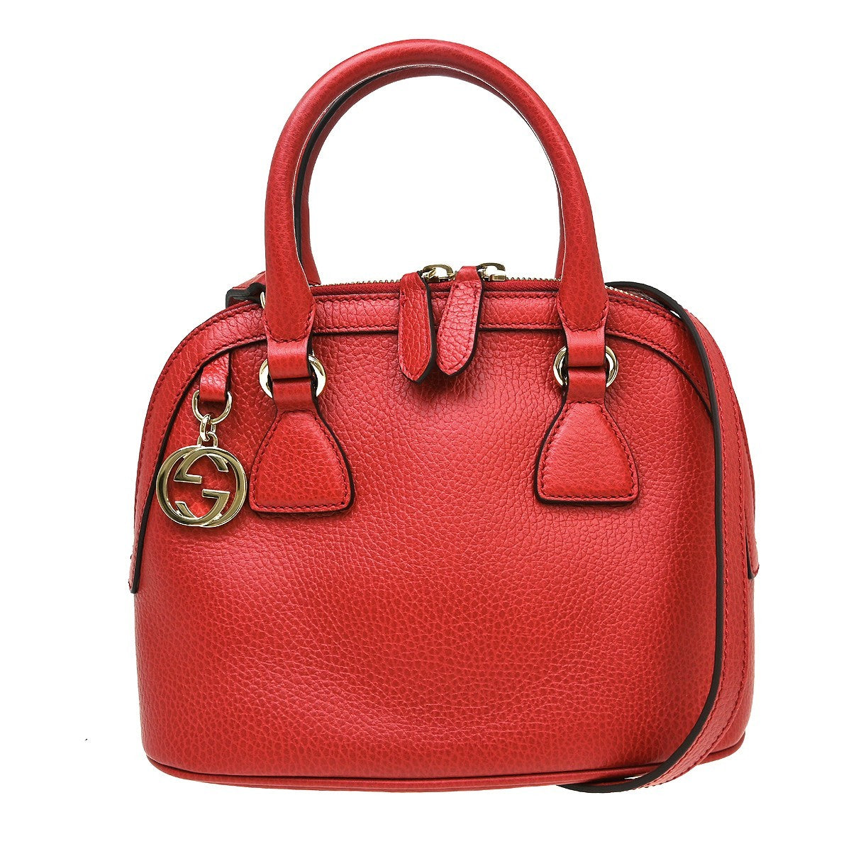 Gucci Guccissima Shoulder Bag Red Leather Shoulder Bag Bag (Pre-Loved)