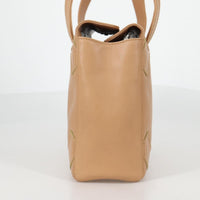Chanel Cc Stitch Tote Lambskin Beige Leather Bag (Pre-Loved)