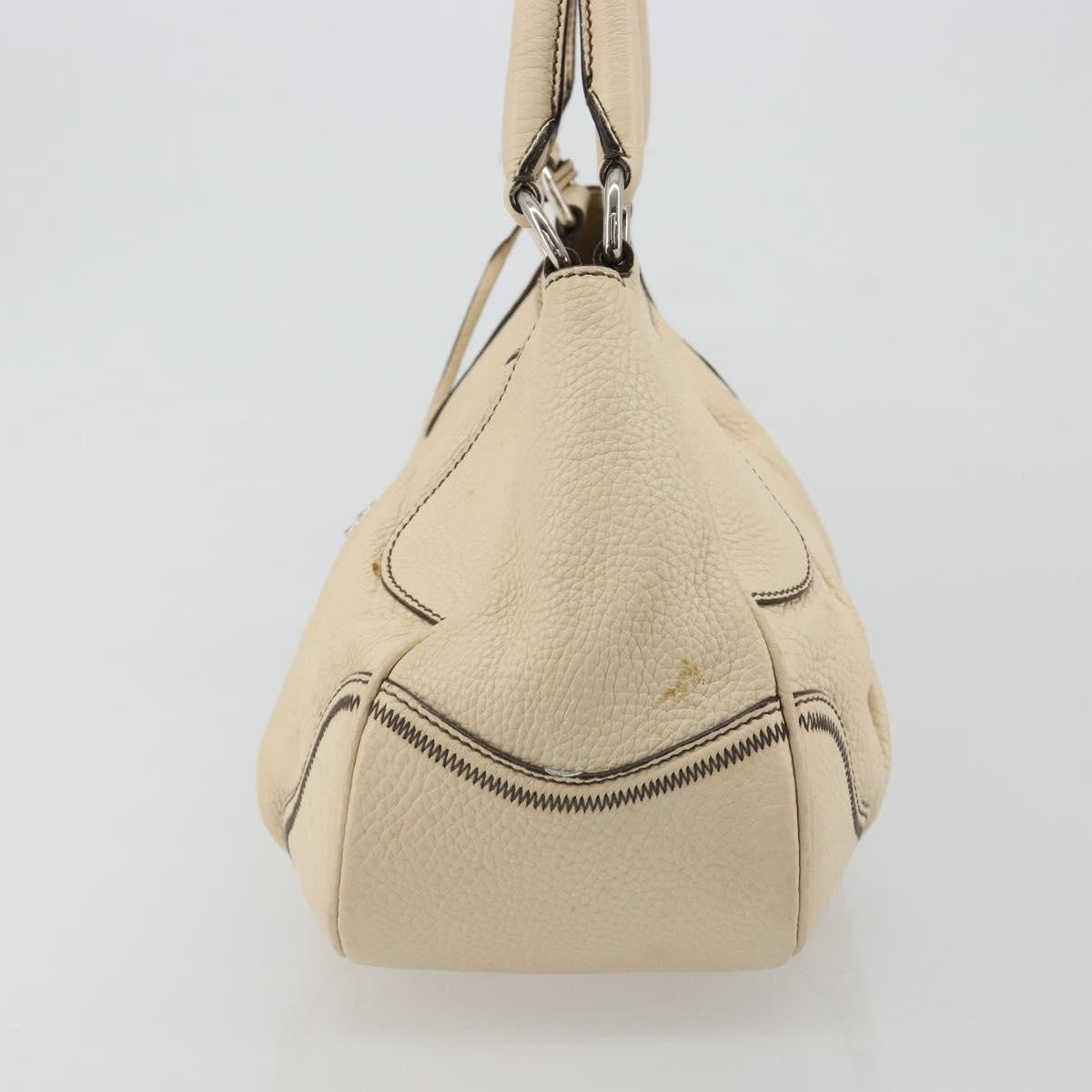 Prada Vintage Handbag Leather White Leather Handbag (Pre-Loved)