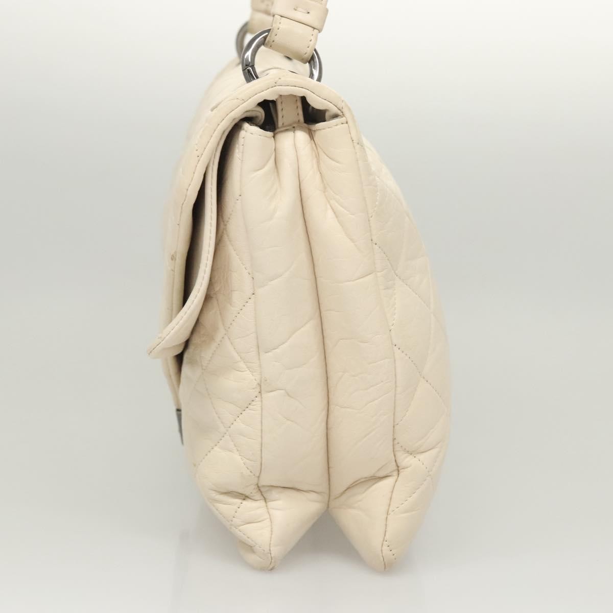 Chanel Chanel Padded Envelope Flap Bag Quilted Aged Calfskin White Leather Shoulder Bag Bag (Pre-Loved)
