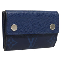 Louis Vuitton Discovery Wallet Monogram Taigarama Blue Leather Wallets Accessory (Authentic Pre-Loved)