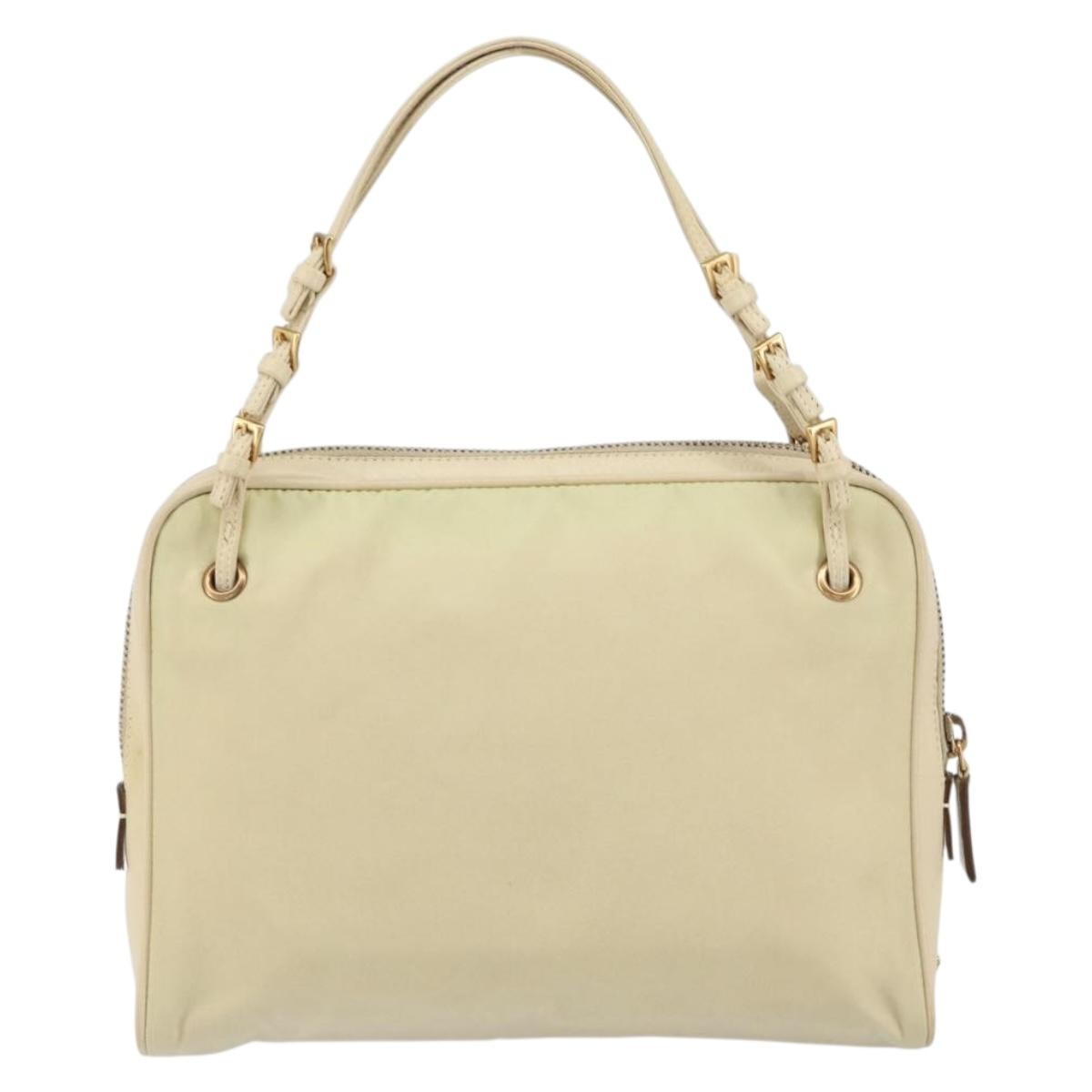 Prada Vintage Handbag Tessuto Beige Nylon Handbag (Authentic Pre-Loved)