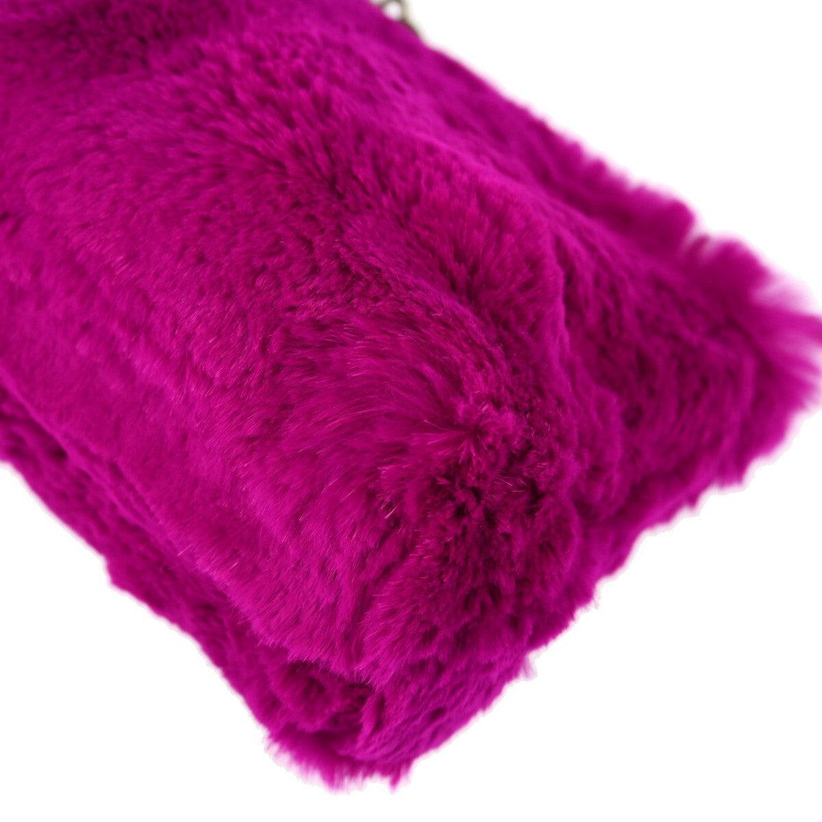 Chanel Vintage Cc Chain Shoulder Bag Rabbit Fur Purple Fur Shoulder Bag Bag (Pre-Loved)