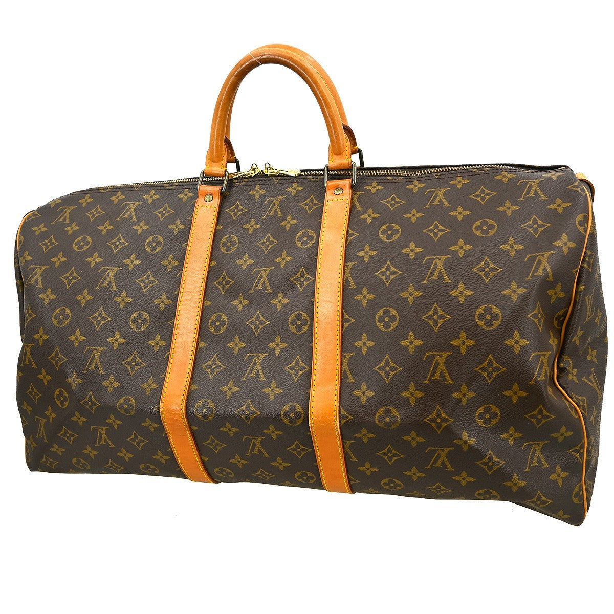Louis Vuitton Keepall Bag Monogram Canvas Brown Canvas Travel Bag Bag (Pre-Loved)