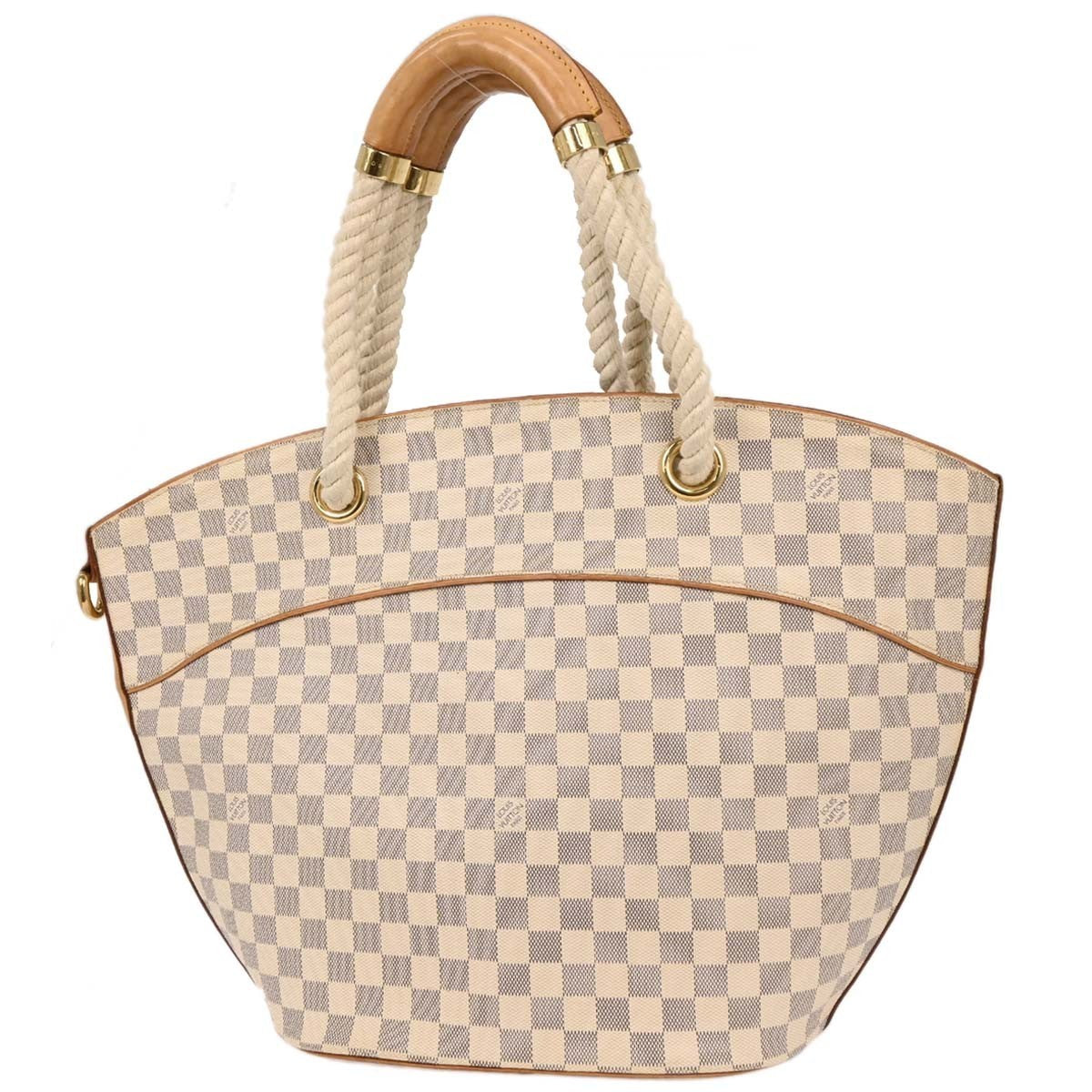 Louis Vuitton Pampelonne Handbag Damier White Canvas Tote Bag Bag (Authentic Pre-Loved)
