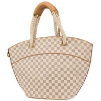 Louis Vuitton Pampelonne Handbag Damier White Canvas Tote Bag Bag (Authentic Pre-Loved)
