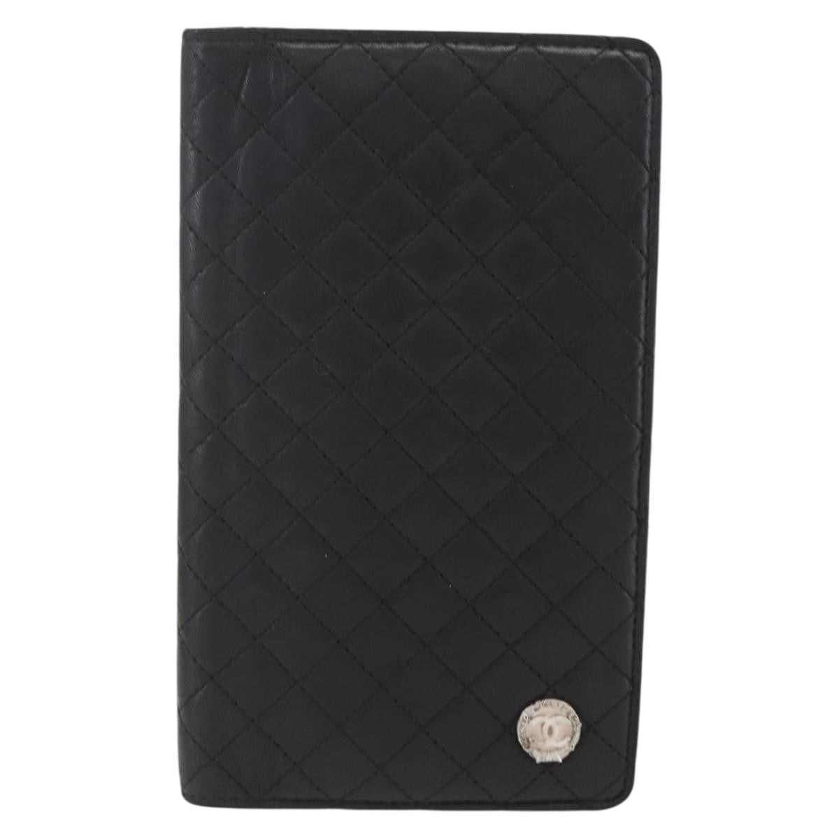 Chanel Vintage Cc Bifold Wallet Leather Black Leather Wallets Accessory (Pre-Loved)