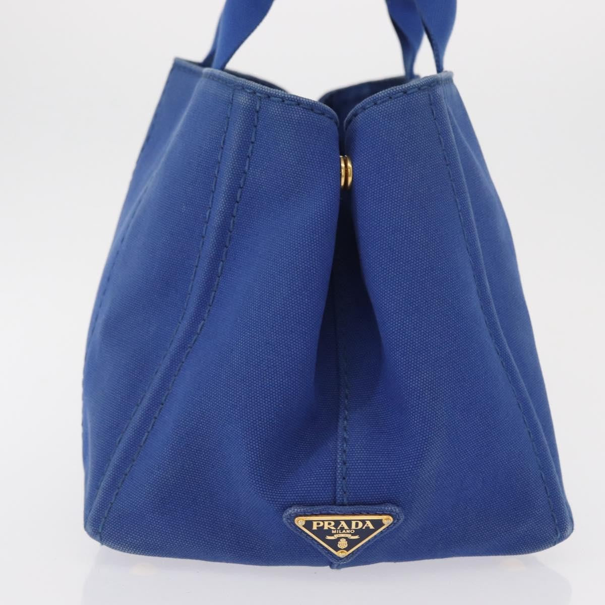 Prada Canapa Open Tote Canvas Blue Canvas Tote Bag Bag (Pre-Loved)