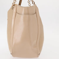 Salvatore Ferragamo Betulla Chain Tote Leather Beige Leather Tote Bag Bag (Authentic Pre-Loved)