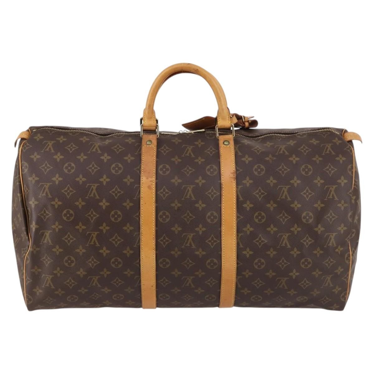 Louis Vuitton Keepall Bag Monogram Canvas Brown Canvas Travel Bag Bag (Authentic Pre-Loved)
