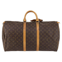 Louis Vuitton Keepall Bag Monogram Canvas Brown Canvas Travel Bag Bag (Authentic Pre-Loved)
