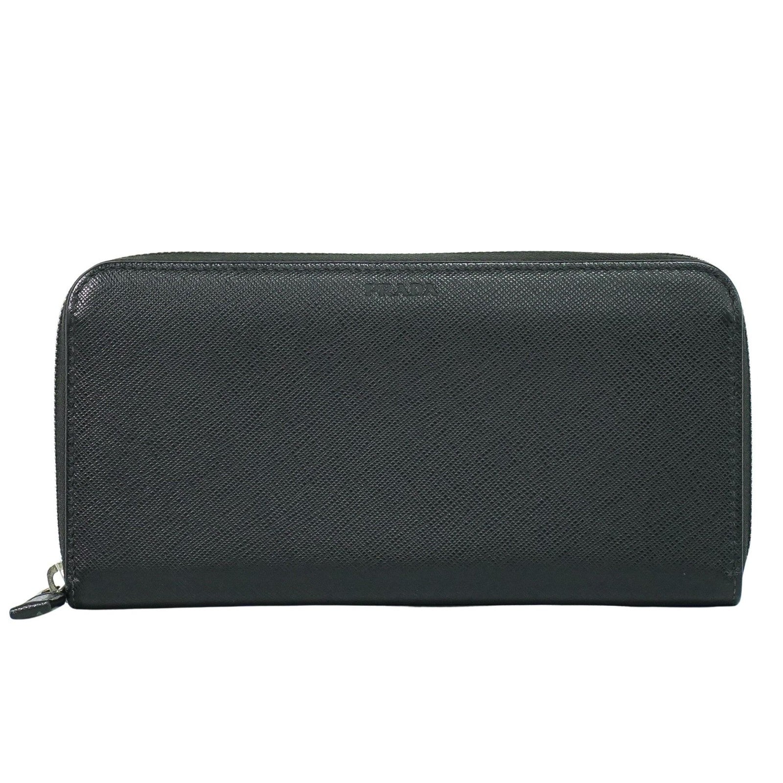 Prada Saffiano Wallet Leather Black Leather Wallets Accessory (Authentic Pre-Loved)