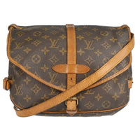 Louis Vuitton Saumur Handbag Monogram Canvas Brown Canvas Shoulder Bag Bag (Authentic Pre-Loved)