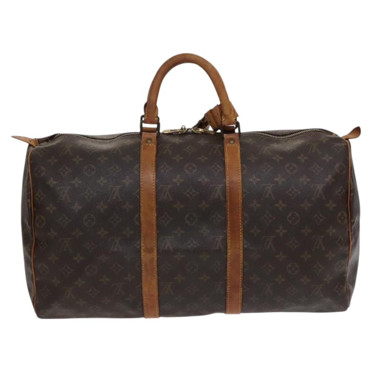 Louis Vuitton Keepall Bag Monogram Canvas Brown Canvas Travel Bag Bag (Authentic Pre-Loved)
