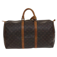 Louis Vuitton Keepall Bag Monogram Canvas Brown Canvas Travel Bag Bag (Authentic Pre-Loved)