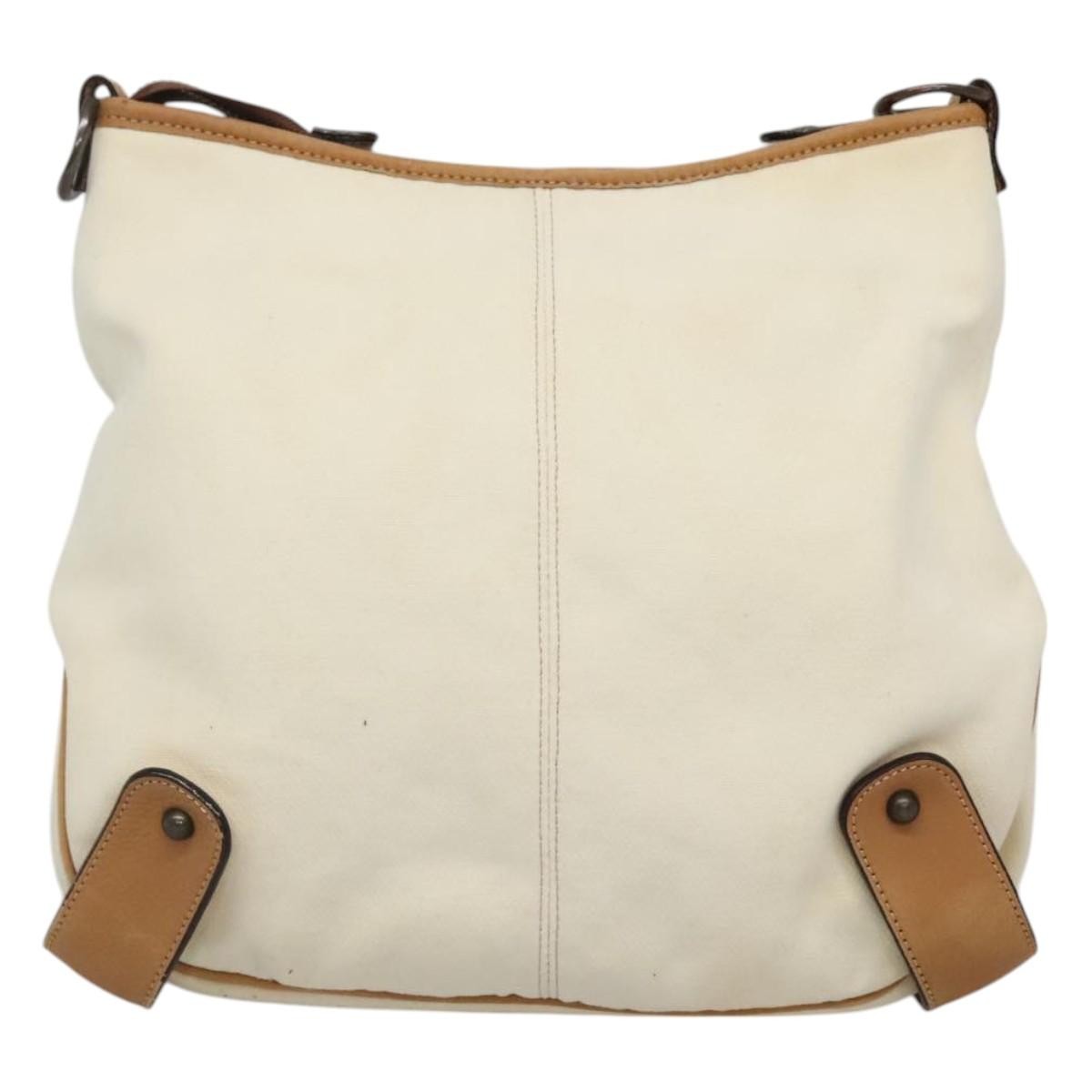 Burberry Blue Label Shoulder Bag Canvas White Canvas Shoulder Bag Bag (Authentic Pre-Loved)