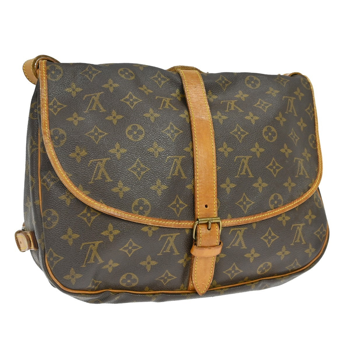 Louis Vuitton Louis Vuitton Saumur Handbag Monogram Canvas Brown Canvas Shoulder Bag Bag (Pre-Loved)