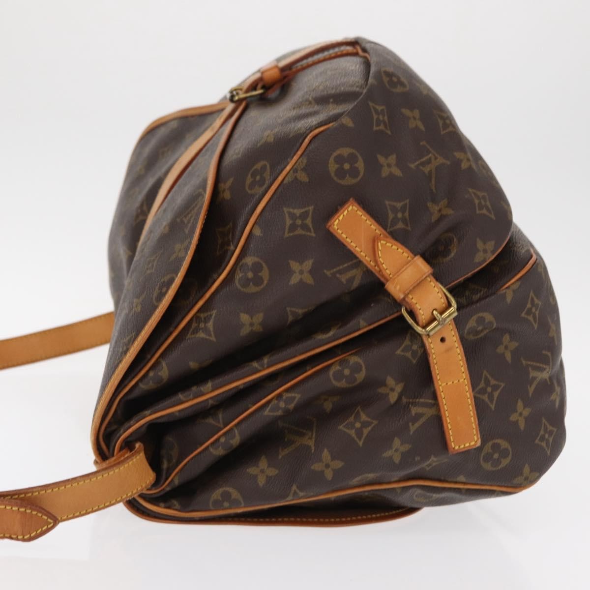 Louis Vuitton Saumur Handbag Monogram Canvas Brown Canvas Shoulder Bag Bag (Pre-Loved)