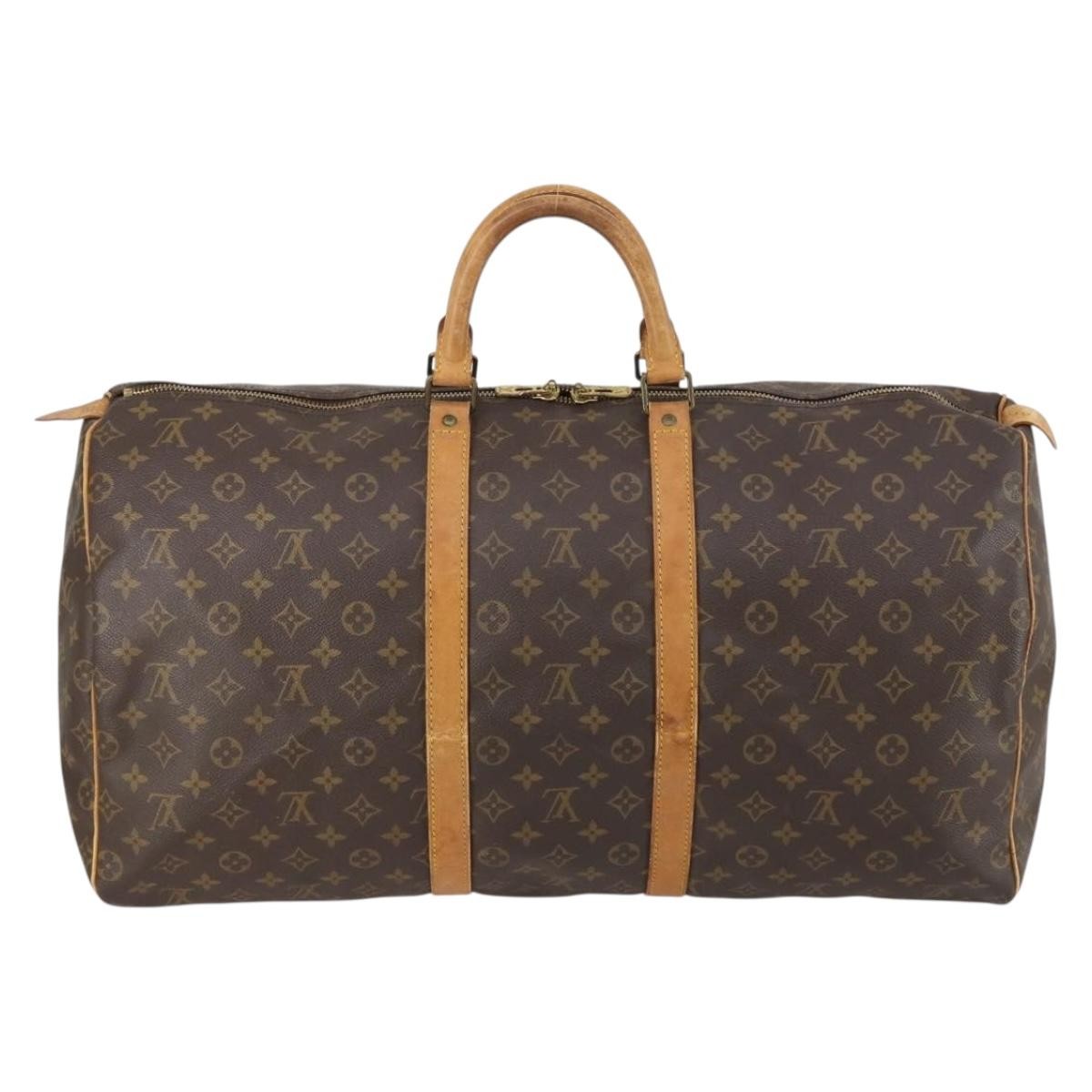 Louis Vuitton Keepall Bag Monogram Canvas Brown Canvas Travel Bag Bag (Authentic Pre-Loved)